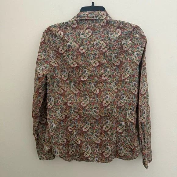 J. Crew Olive Green Slim Perfect Button Down Shirt in Liberty Lee Manor Paisley - Picture 13 of 13